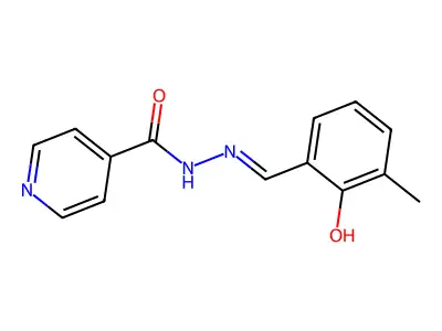 4-Pyridinecarboxylic acid, 2-[(2-hydroxy-3-methylphenyl)methylene]hydrazide structure