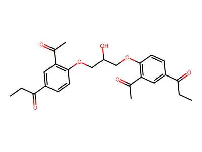 1,1'-((2-Hydroxy-1,3-propanediyl)bis(oxy(3-acetyl-4,1-phenylene))bis-1-propanone) structure