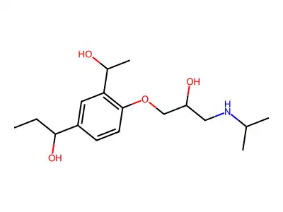 1-(2'-(alpha-Hydroxyethyl)-4'-(alpha-hydroxypropyl)phenoxy)-3-isopropylamino-2-propanol structure