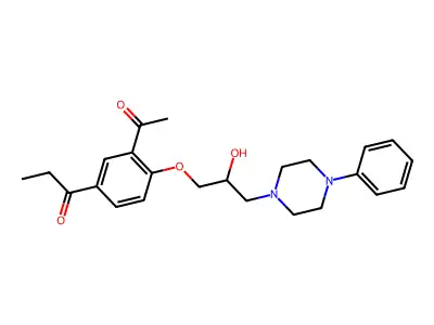 1-Propanone, 1-(3-acetyl-4-(2-hydroxy-3-(4-phenyl-1-piperazinyl)propoxy)phenyl)- structure