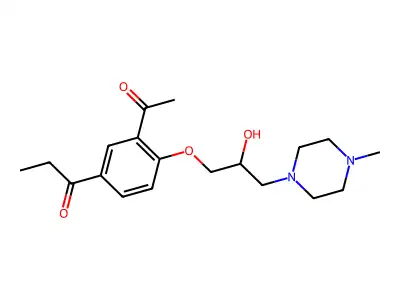1-Propanone, 1-(3-acetyl-4-(2-hydroxy-3-(4-methyl-1-piperazinyl)propoxy)phenyl)- structure