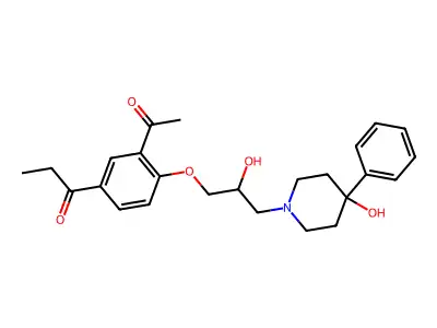 1-(3-Acetyl-4-(2-hydroxy-3-(4-hydroxy-4-phenyl-1-piperidinyl)propoxy)phenyl)-1-propanone structure