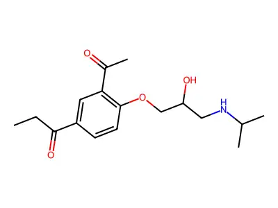1-Propanone, 1-(3-acetyl-4-(2-hydroxy-3-((1-methylethyl)amino)propoxy)phenyl)- structure