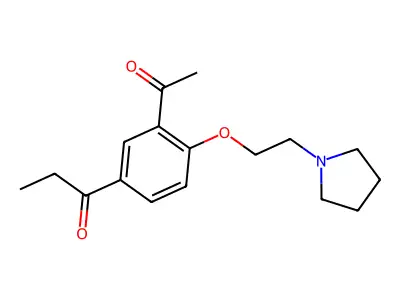1-Propanone, 1-(3-acetyl-4-(2-(1-pyrrolidinyl)ethoxy)phenyl)- structure