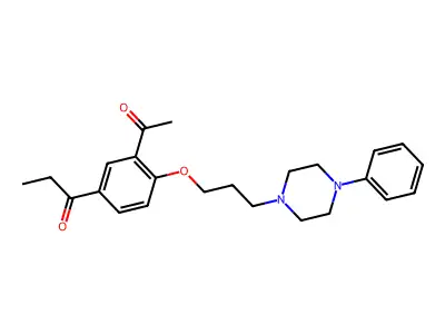1-Propanone, 1-(3-acetyl-4-(3-(4-phenyl-1-piperazinyl)propoxy)phenyl)- structure