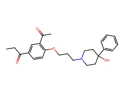 1-Propanone, 1-((3-acetyl-4-(3-hydroxy-4-phenyl-1-piperidinyl)propoxy)phenyl)- structure