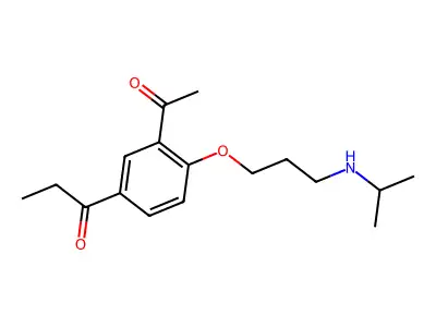 1-Propanone, 1-(3-acetyl-4-(3-((1-methylethyl)amino)propoxy)phenyl)- structure