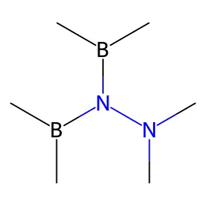 Hydrazine, N,N-dimethyl-N',N'-bis(dimethylboryl)- structure