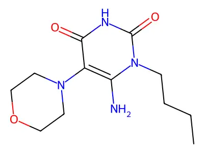 6-Amino-1-butyl-5-(morpholin-4-yl)-1,2,3,4-tetrahydropyrimidine-2,4-dione structure