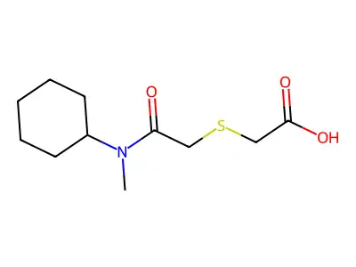 2-({[Cyclohexyl(methyl)carbamoyl]methyl}sulfanyl)acetic acid structure
