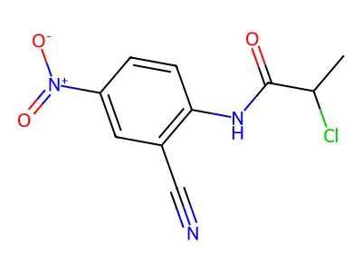 2-chloro-N-(2-cyano-4-nitrophenyl)propanamide structure