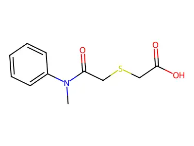 2-({[Methyl(phenyl)carbamoyl]methyl}sulfanyl)acetic acid structure