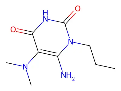 6-Amino-5-(dimethylamino)-1-propyl-1,2,3,4-tetrahydropyrimidine-2,4-dione structure