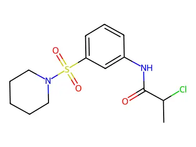 2-chloro-N-[3-(piperidine-1-sulfonyl)phenyl]propanamide structure