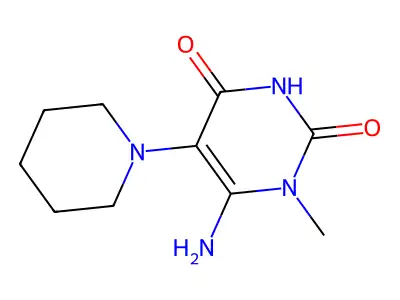 6-Amino-1-methyl-5-(1-piperidinyl)-2,4(1H,3H)-pyrimidinedione structure