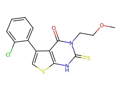 5-(2-chlorophenyl)-3-(2-methoxyethyl)-2-sulfanyl-3H,4H-thieno[2,3-d]pyrimidin-4-one structure