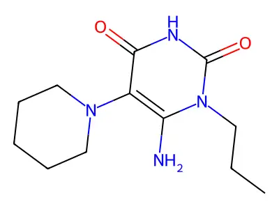 6-Amino-5-(piperidin-1-yl)-1-propyl-1,2,3,4-tetrahydropyrimidine-2,4-dione structure