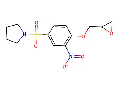 1-[3-Nitro-4-(oxiran-2-ylmethoxy)benzenesulfonyl]pyrrolidine structure