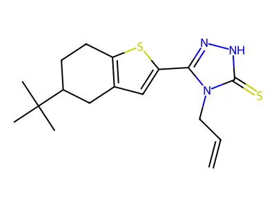 5-(5-tert-butyl-4,5,6,7-tetrahydro-1-benzothiophen-2-yl)-4-(prop-2-en-1-yl)-4H-1,2,4-triazole-3-thiol structure