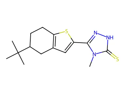 5-(5-tert-butyl-4,5,6,7-tetrahydro-1-benzothiophen-2-yl)-4-methyl-4H-1,2,4-triazole-3-thiol structure