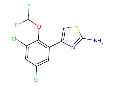 4-[3,5-Dichloro-2-(difluoromethoxy)phenyl]-1,3-thiazol-2-amine structure
