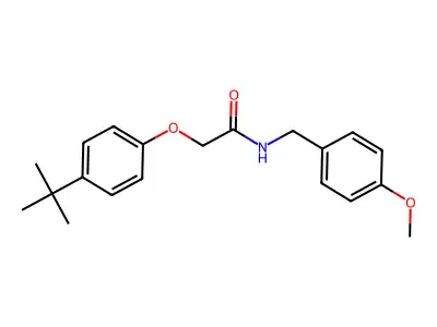 2-(4-tert-butylphenoxy)-N-[(4-methoxyphenyl)methyl]acetamide structure