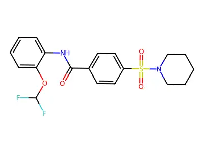 N-(2-(difluoromethoxy)phenyl)-4-(piperidin-1-ylsulfonyl)benzamide structure