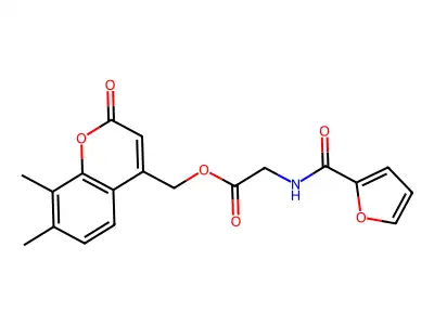 (7,8-Dimethyl-2-oxochromen-4-yl)methyl 2-(furan-2-carbonylamino)acetate structure