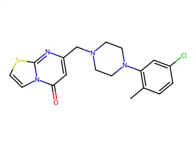 7-[[4-(5-chloro-2-methylphenyl)piperazin-1-yl]methyl]-[1,3]thiazolo[3,2-a]pyrimidin-5-one structure