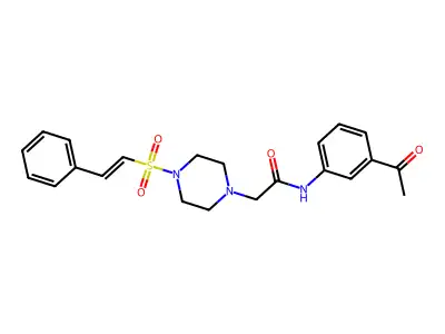 N-(3-acetylphenyl)-2-[4-(2-phenylethenesulfonyl)piperazin-1-yl]acetamide structure