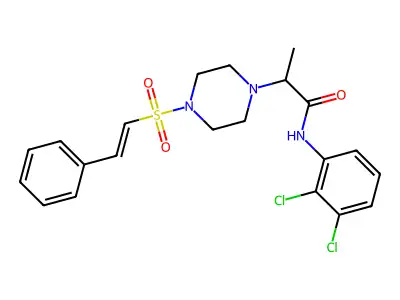 N-(2,3-dichlorophenyl)-2-[4-(2-phenylethenylsulfonyl)piperazin-1-yl]propanamide structure
