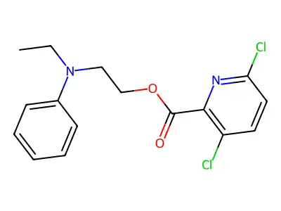 2-[Ethyl(phenyl)amino]ethyl 3,6-dichloropyridine-2-carboxylate structure