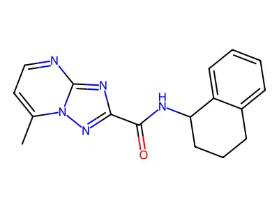 7-methyl-N-(1,2,3,4-tetrahydronaphthalen-1-yl)-[1,2,4]triazolo[1,5-a]pyrimidine-2-carboxamide structure