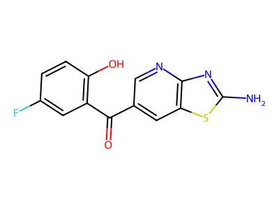 (2-Amino-[1,3]thiazolo[4,5-b]pyridin-6-yl)-(5-fluoro-2-hydroxyphenyl)methanone structure