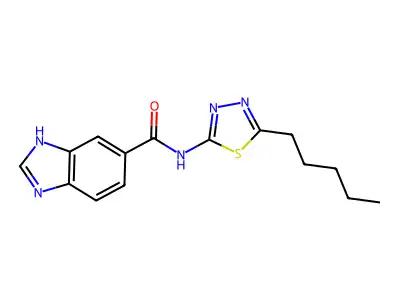 N-(5-pentyl-1,3,4-thiadiazol-2-yl)-3H-benzimidazole-5-carboxamide structure