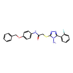2-[4-amino-5-(2-fluorophenyl)(1,2,4-triazol-3-ylthio)]-N-[4-(phenylmethoxy)phe nyl]acetamide structure