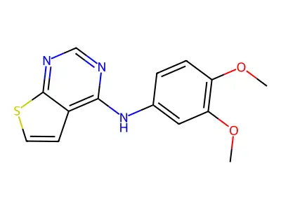 N-(3,4-dimethoxyphenyl)thieno[2,3-d]pyrimidin-4-amine structure