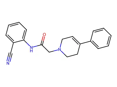 N-(2-cyanophenyl)-2-(4-phenyl-3,6-dihydro-2H-pyridin-1-yl)acetamide structure
