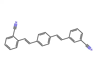 2-[2-[4-[2-(3-Cyanophenyl)ethenyl]phenyl]ethenyl]benzonitrile structure