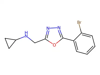 N-{[5-(2-bromophenyl)-1,3,4-oxadiazol-2-yl]methyl}cyclopropanamine structure