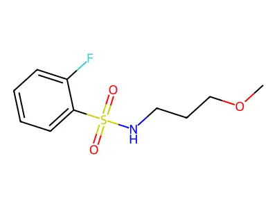 2-fluoro-N-(3-methoxypropyl)benzene-1-sulfonamide structure