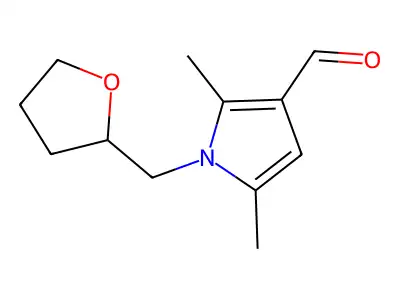 2,5-Dimethyl-1-((tetrahydrofuran-2-yl)methyl)-1H-pyrrole-3-carbaldehyde structure