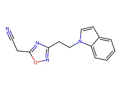 {3-[2-(1H-indol-1-yl)ethyl]-1,2,4-oxadiazol-5-yl}acetonitrile structure