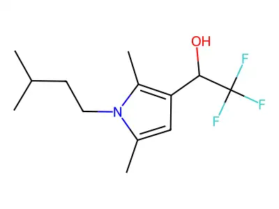 1-[2,5-dimethyl-1-(3-methylbutyl)-1H-pyrrol-3-yl]-2,2,2-trifluoroethan-1-ol structure