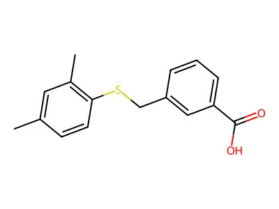 3-{[(2,4-Dimethylphenyl)sulfanyl]methyl}benzoic acid structure