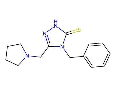 4-benzyl-5-[(pyrrolidin-1-yl)methyl]-4H-1,2,4-triazole-3-thiol structure