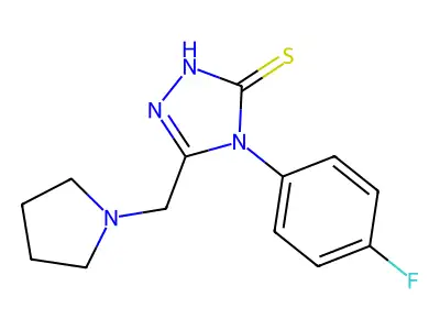 4-(4-fluorophenyl)-5-(pyrrolidin-1-ylmethyl)-4H-1,2,4-triazole-3-thiol structure