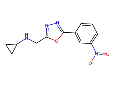 N-{[5-(3-nitrophenyl)-1,3,4-oxadiazol-2-yl]methyl}cyclopropanamine structure