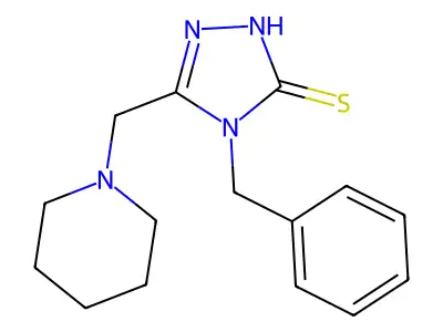 4-benzyl-5-(piperidin-1-ylmethyl)-4H-1,2,4-triazole-3-thiol structure