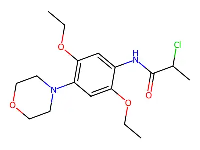 2-chloro-N-(2,5-diethoxy-4-morpholin-4-ylphenyl)propanamide structure